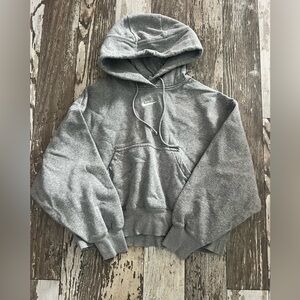 Nike Sportswear Phoenix Fleece Over-Oversized Gray Hoodie Sweatshirt Size XXS